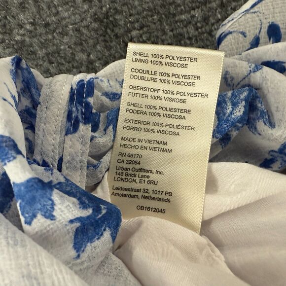 Free People Skirt Womens 6 White Blue Floral Ruffle Fairycore Romantic Angelcore - Picture 10 of 11